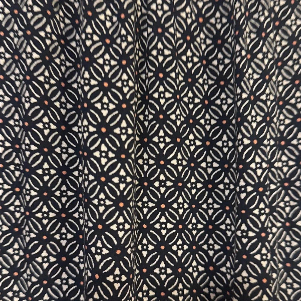 LOFT Navy Patterned Midi Shirt Dress